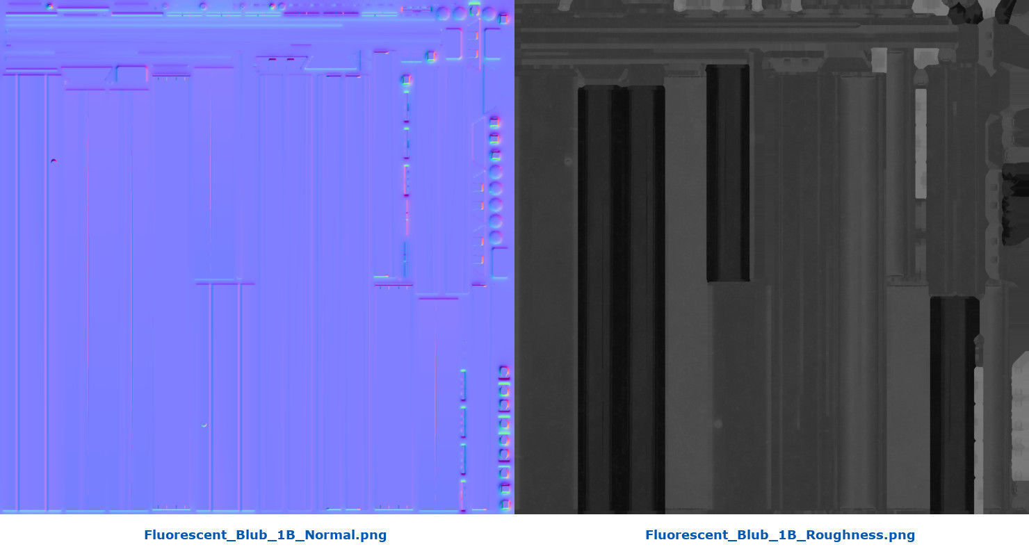 Fluorescent Bulb 1B Low-poly 3D model_9