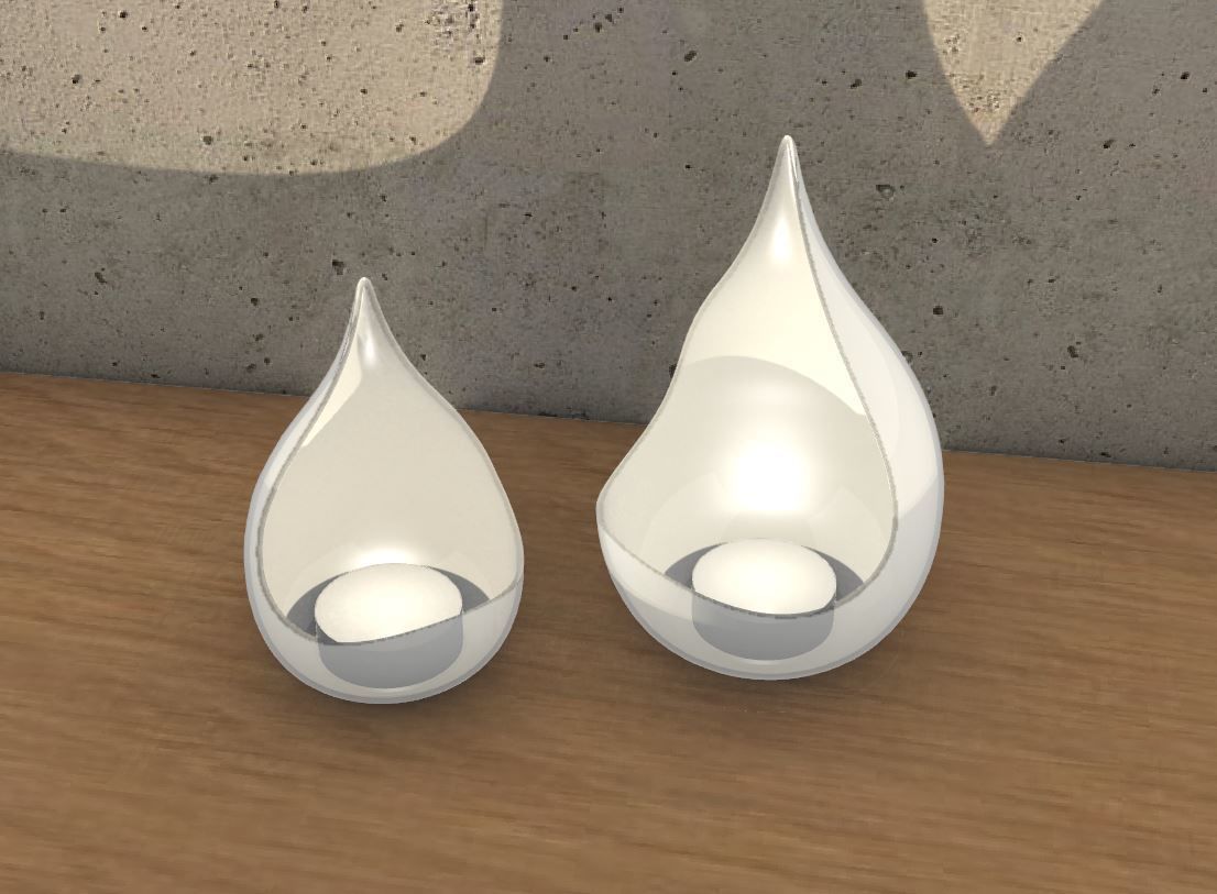 Teardrops Tealight Candle Holder 3D print model_2