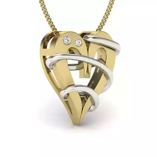 Women heart pendant 3dm render detail 3D print model