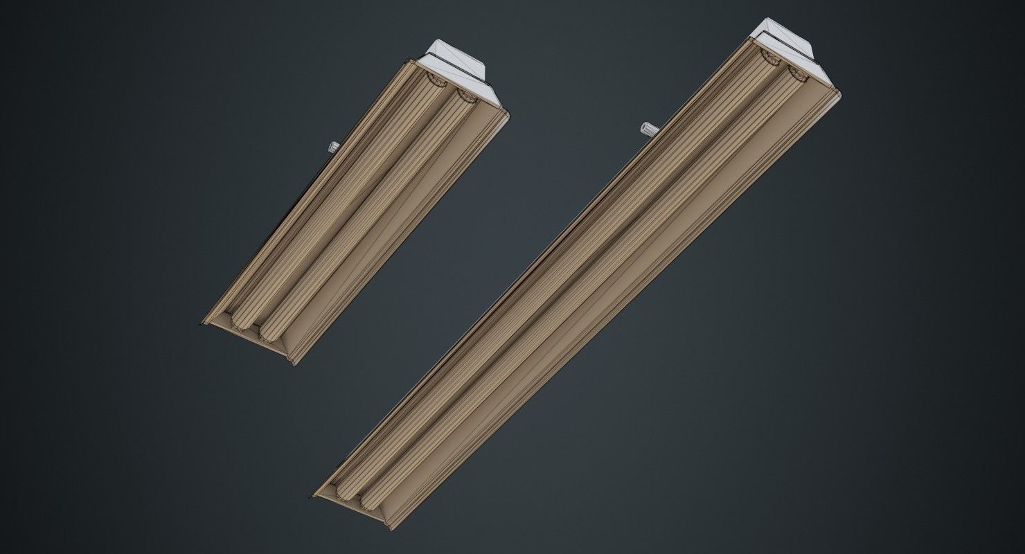 Fluorescent Bulb 1C Low-poly 3D model_5
