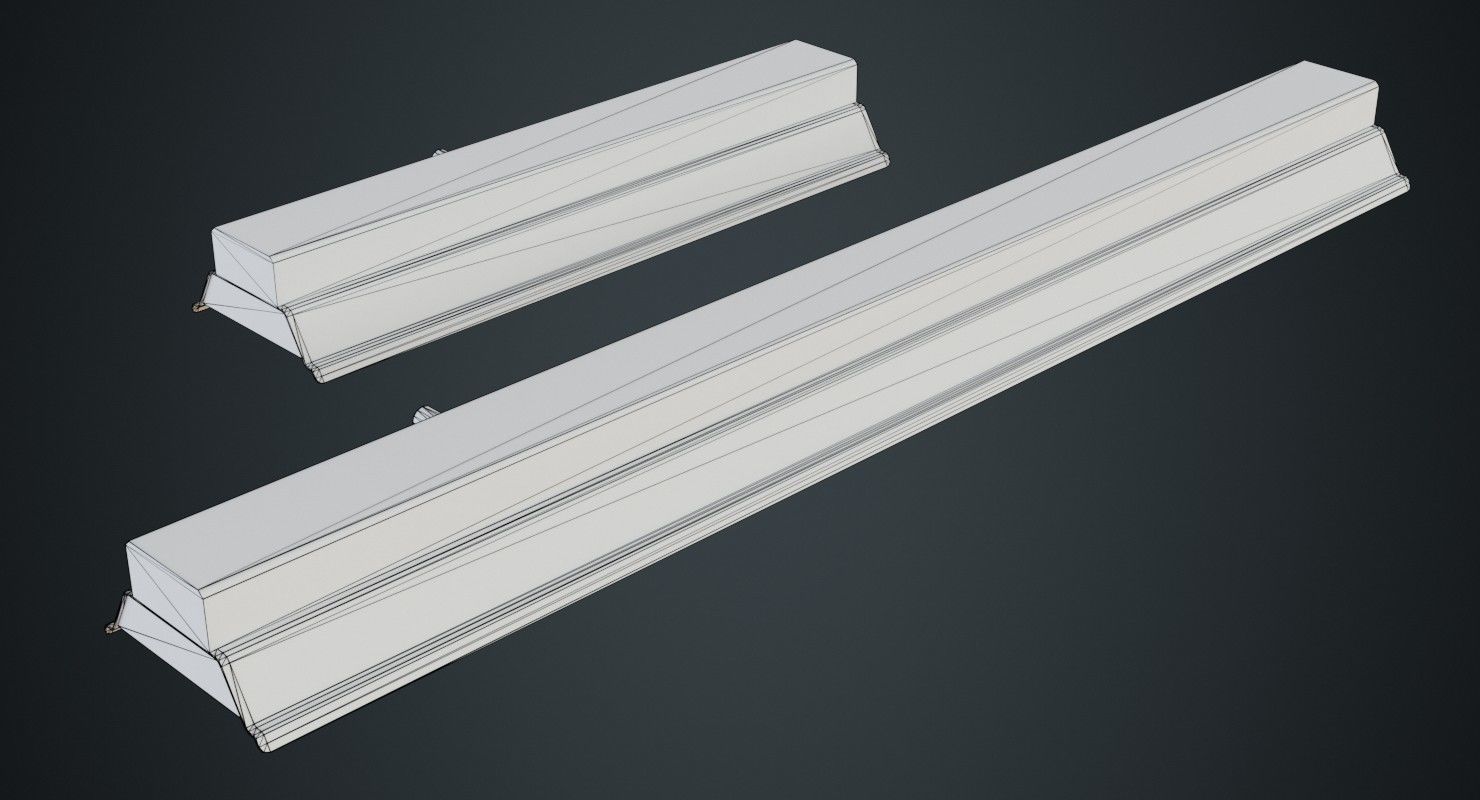 Fluorescent Bulb 1C Low-poly 3D model_6