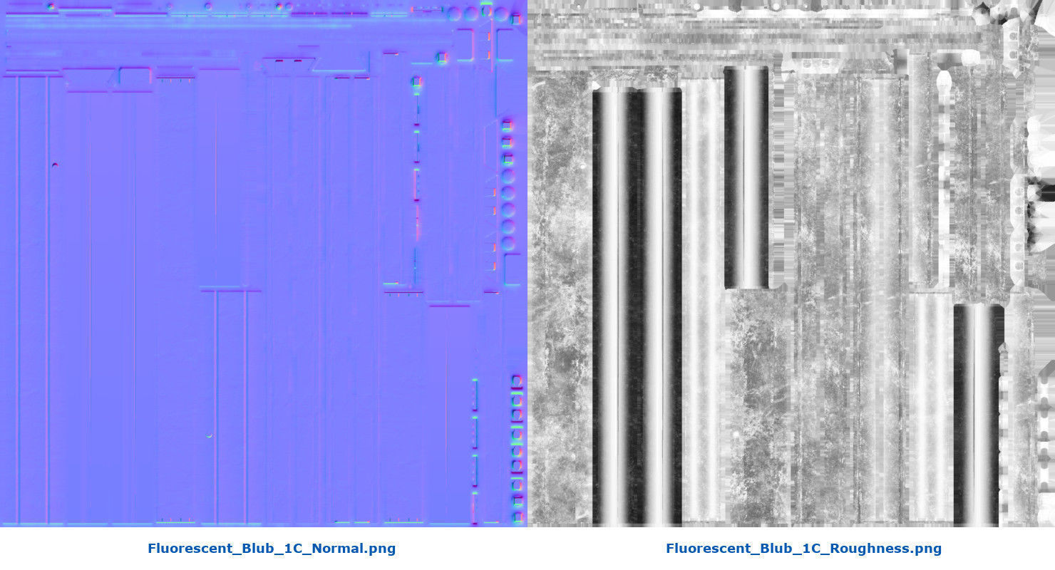 Fluorescent Bulb 1C Low-poly 3D model_9