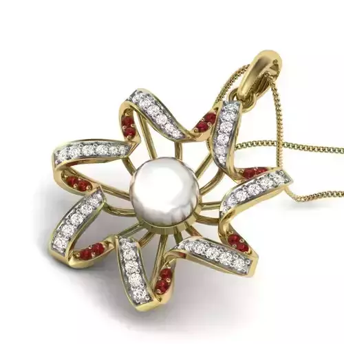 Women pearl pendant 3dm render detail 3D print model