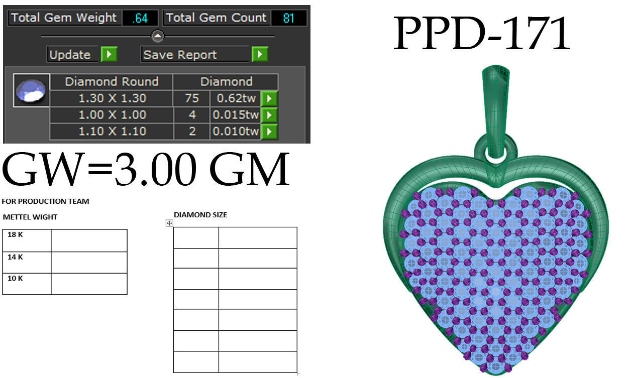 Women heart pendant 3dm render detail 3D print model 3D print model_6