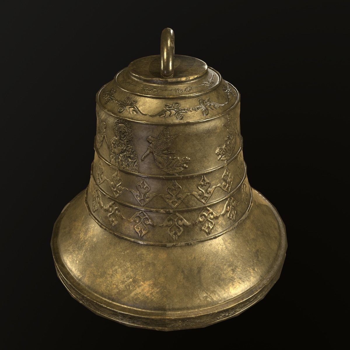  church bell  Low-poly 3D model_2