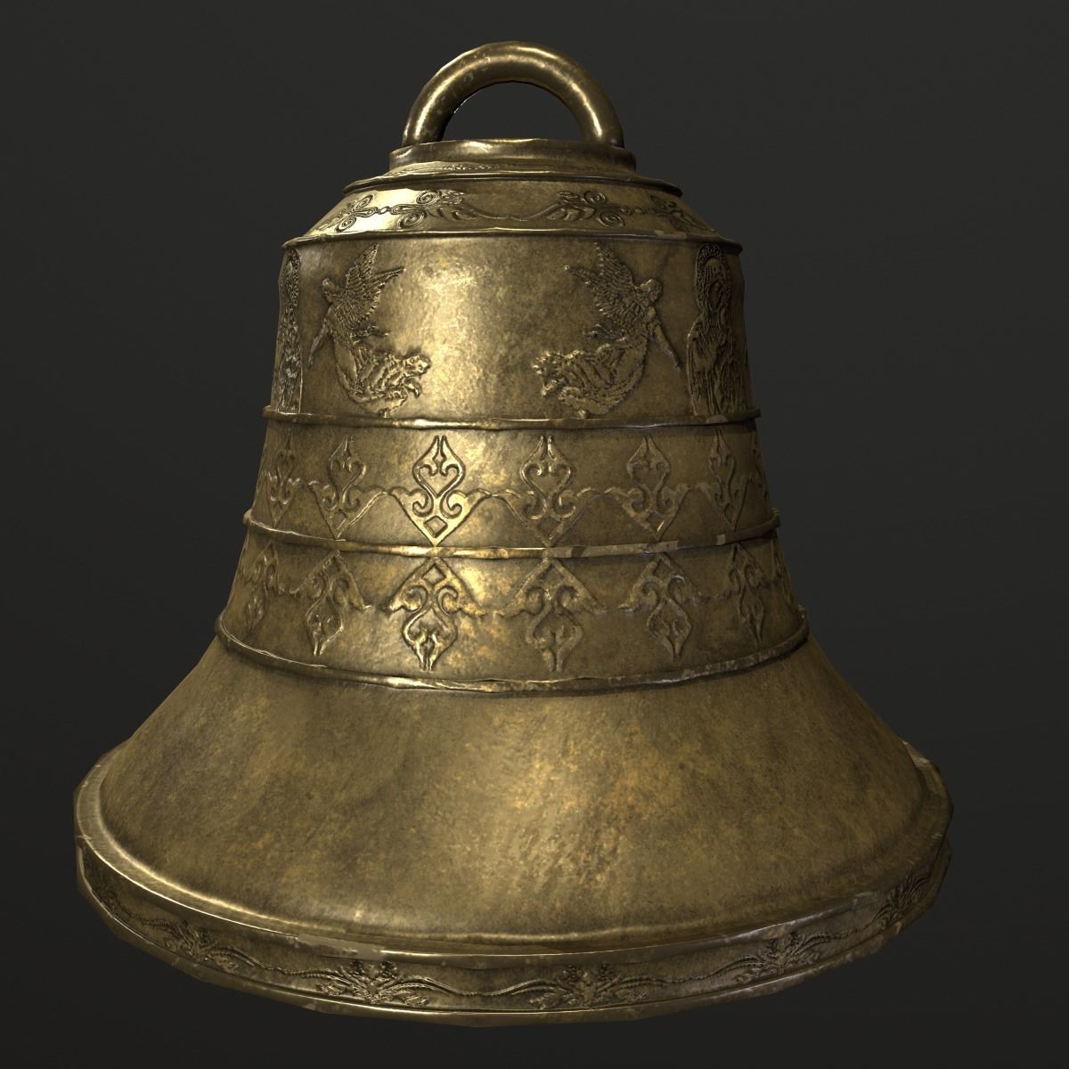  church bell  Low-poly 3D model_1