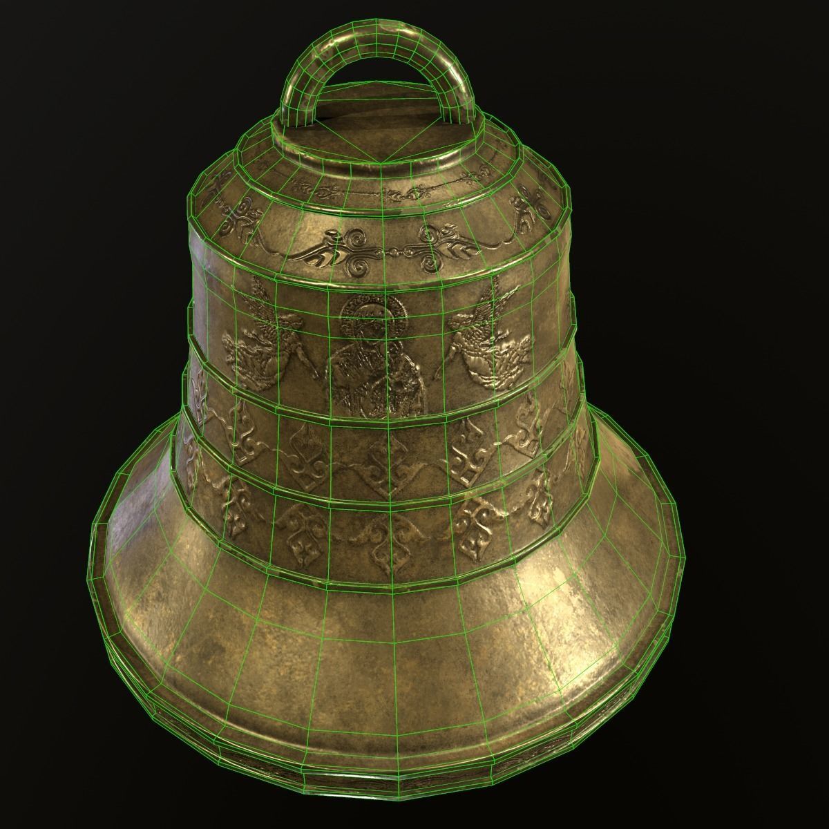  church bell  Low-poly 3D model_4