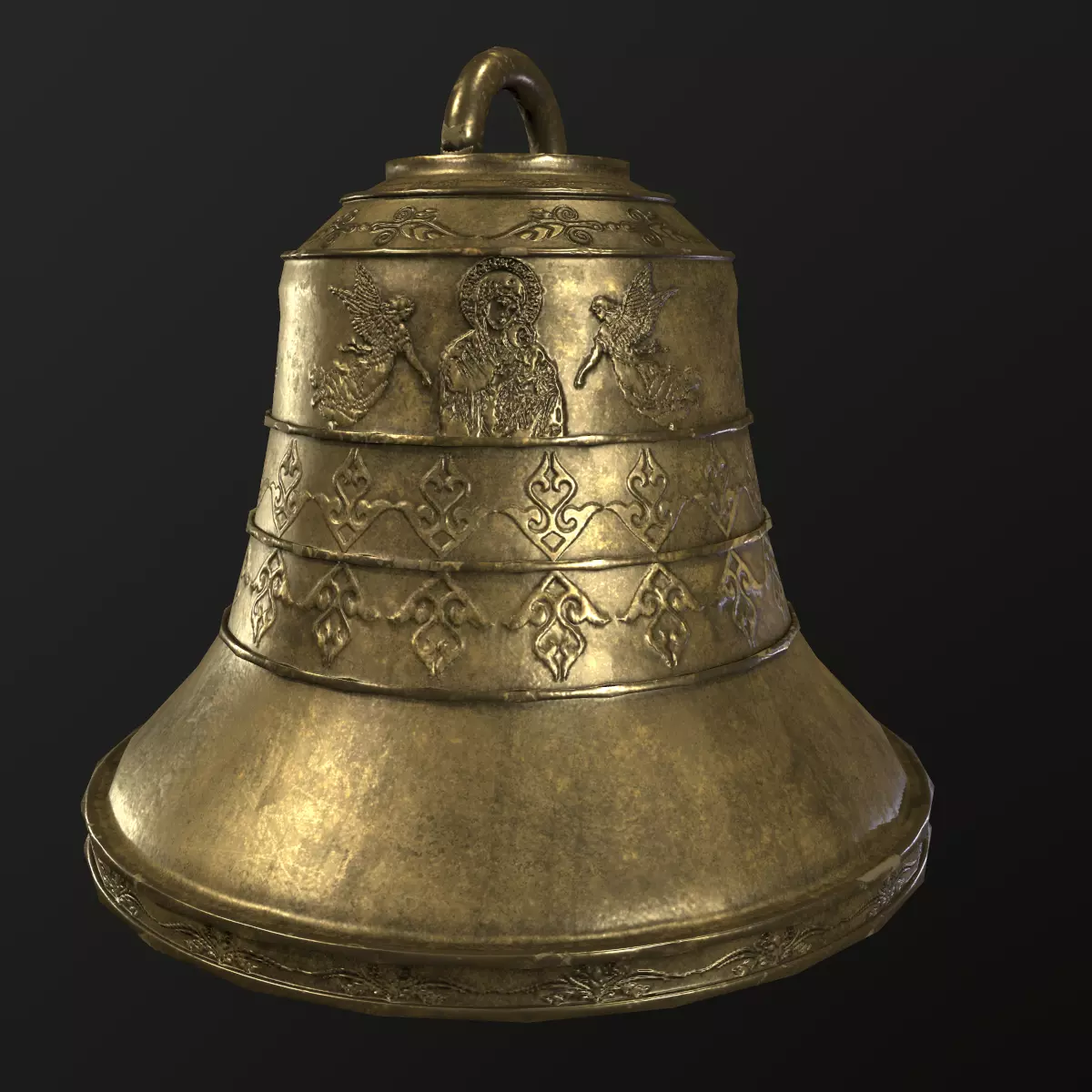  church bell  Low-poly 3D model_0