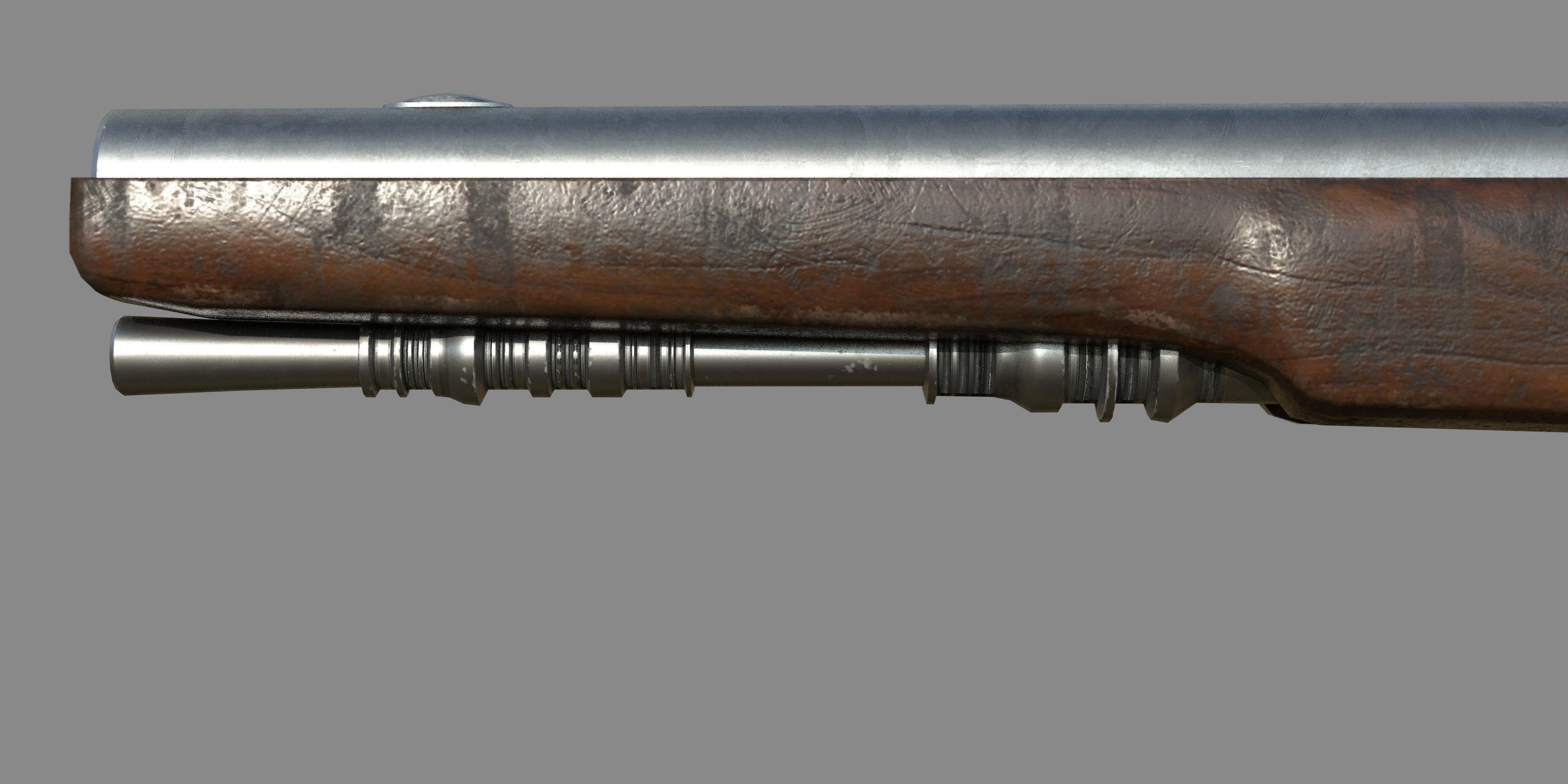 Weapon - Flemish Flintlock Pistol Low-poly 3D model_23