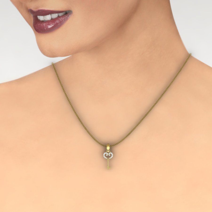 Women key pendant 3dm render detail 3D print model 3D print model_1