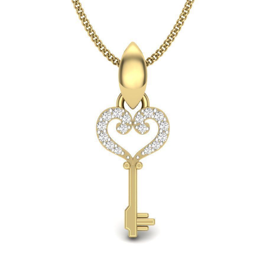 Women key pendant 3dm render detail 3D print model 3D print model_5