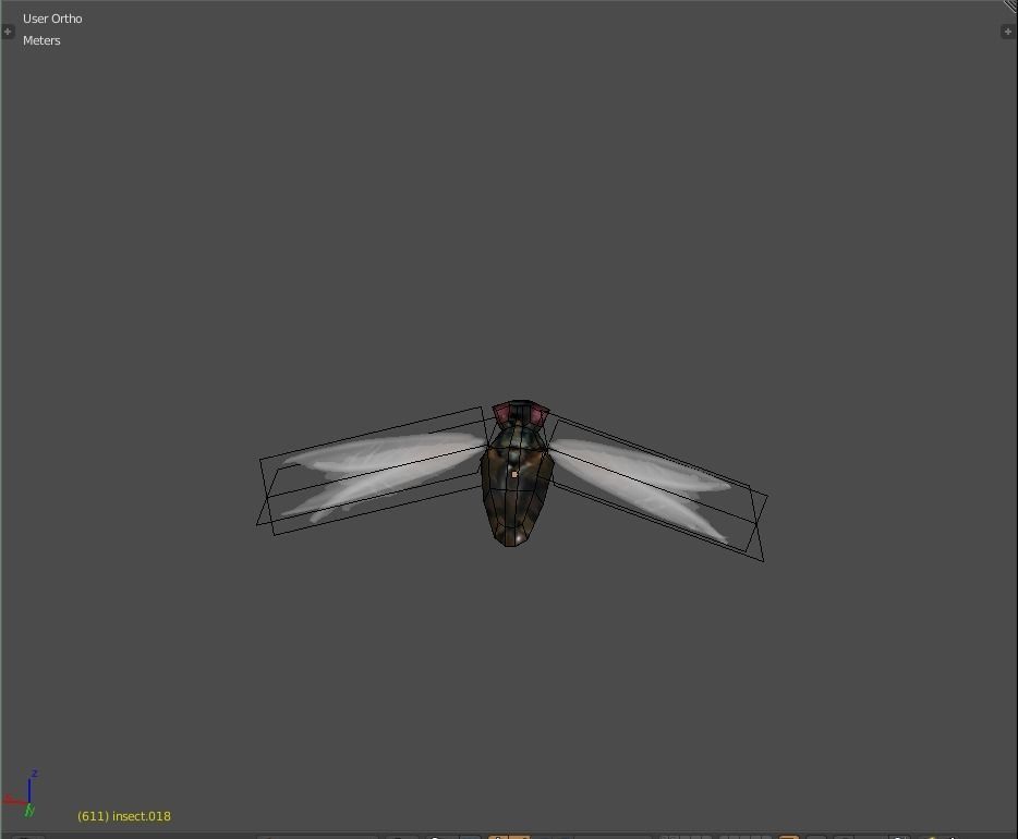 Low Poly Background Flies and Bees Animated Low-poly 3D model_4