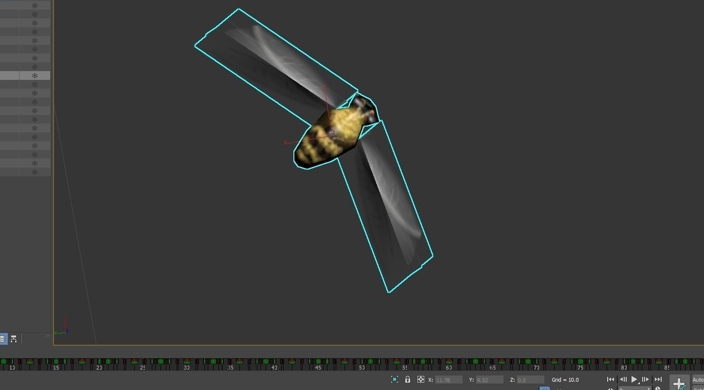 Low Poly Background Flies and Bees Animated Low-poly 3D model_3