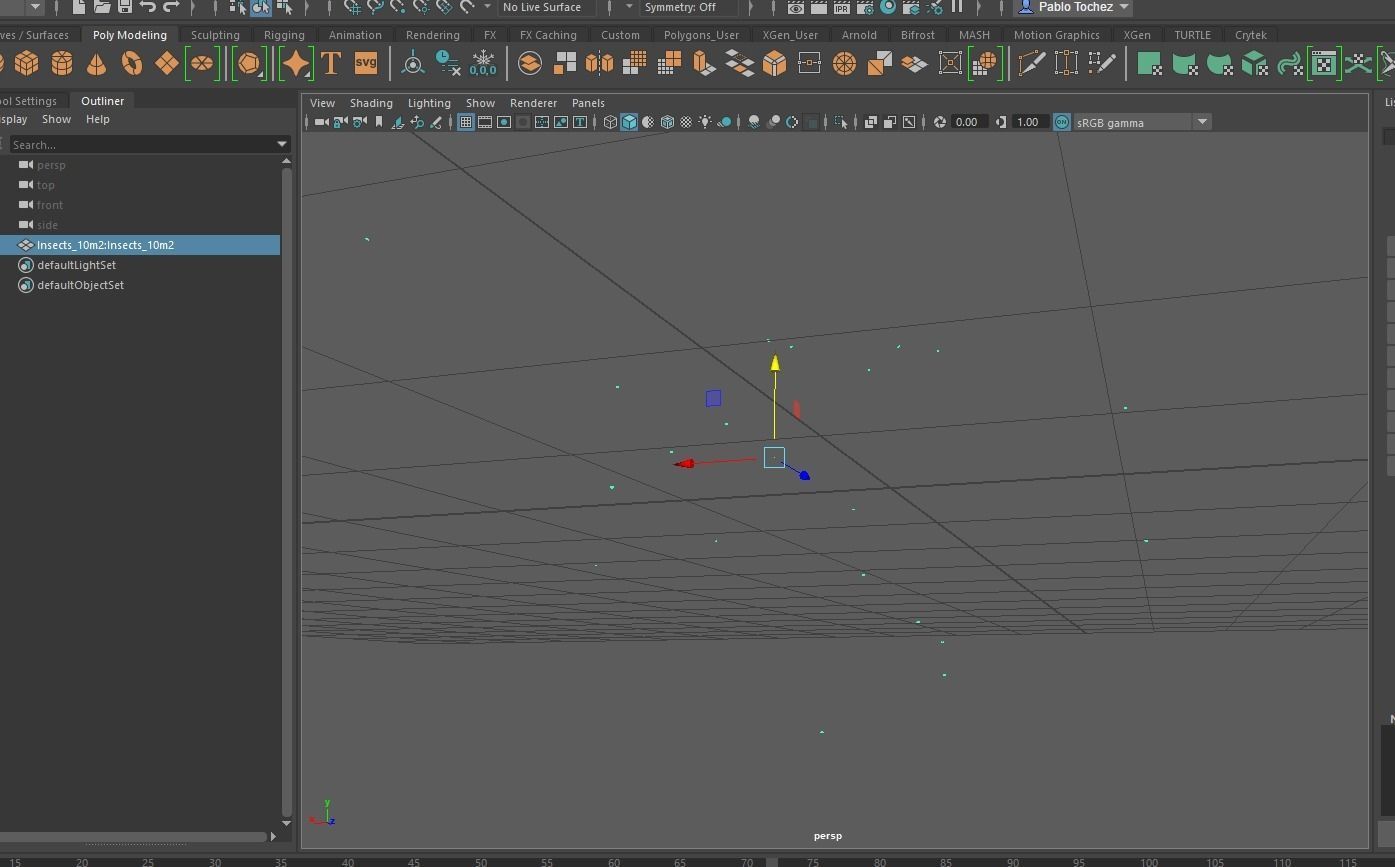 Low Poly Background Flies and Bees Animated Low-poly 3D model_7