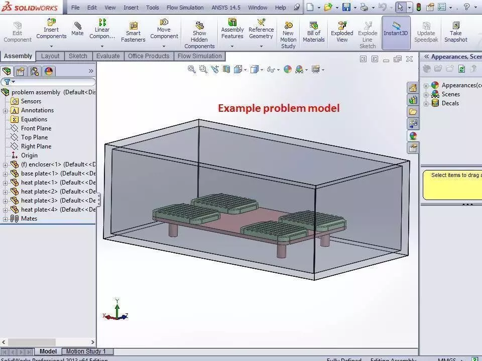 Transient Heat Transfer Simulation in Solid Works Free 3D model