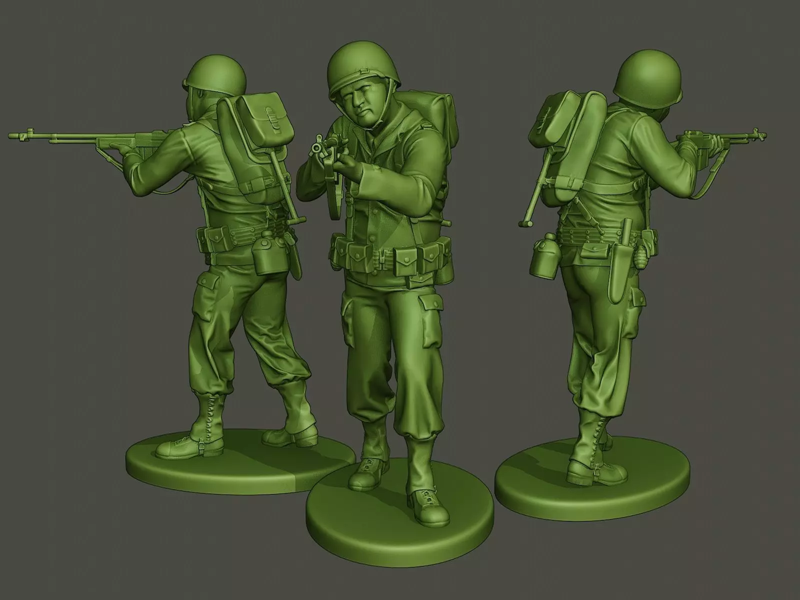 American soldier ww2 Shoot Stand A3 3D print model