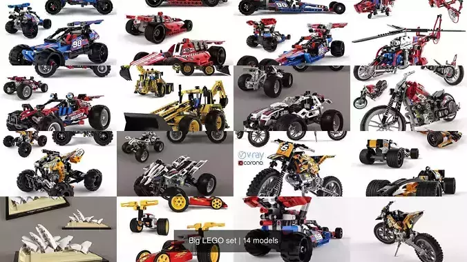 Big LEGO set 3D Model Collection