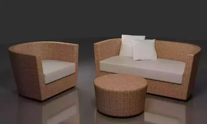 outdoorsitting01 rattan furniture 3D model