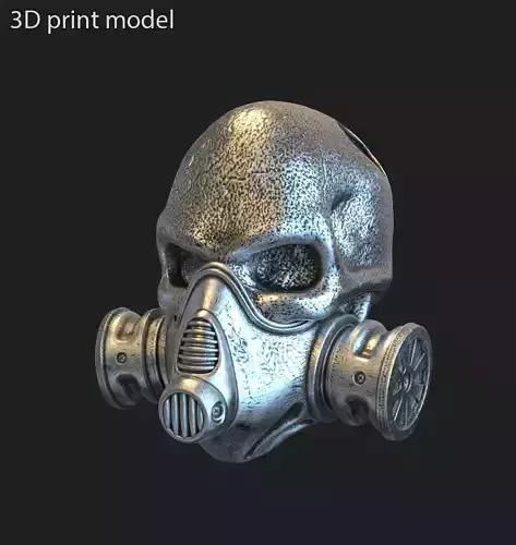 skull pendant jewelry with mask for bikers vol1 3D print model