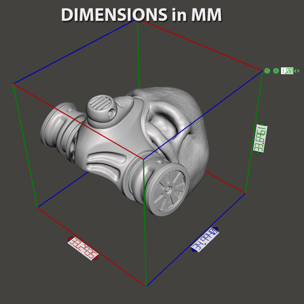 skull pendant jewelry with mask for bikers vol1 3D print model_8