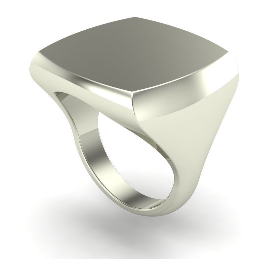 Signet rings set CUSHION top 3D print model_6