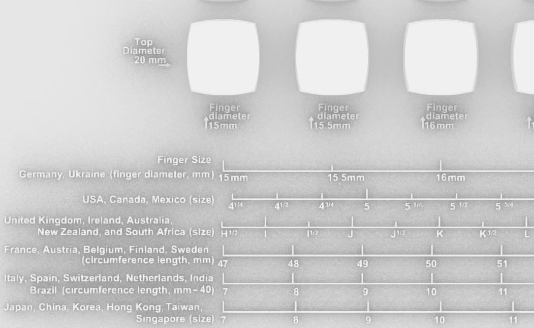 Signet rings set CUSHION top 3D print model_2