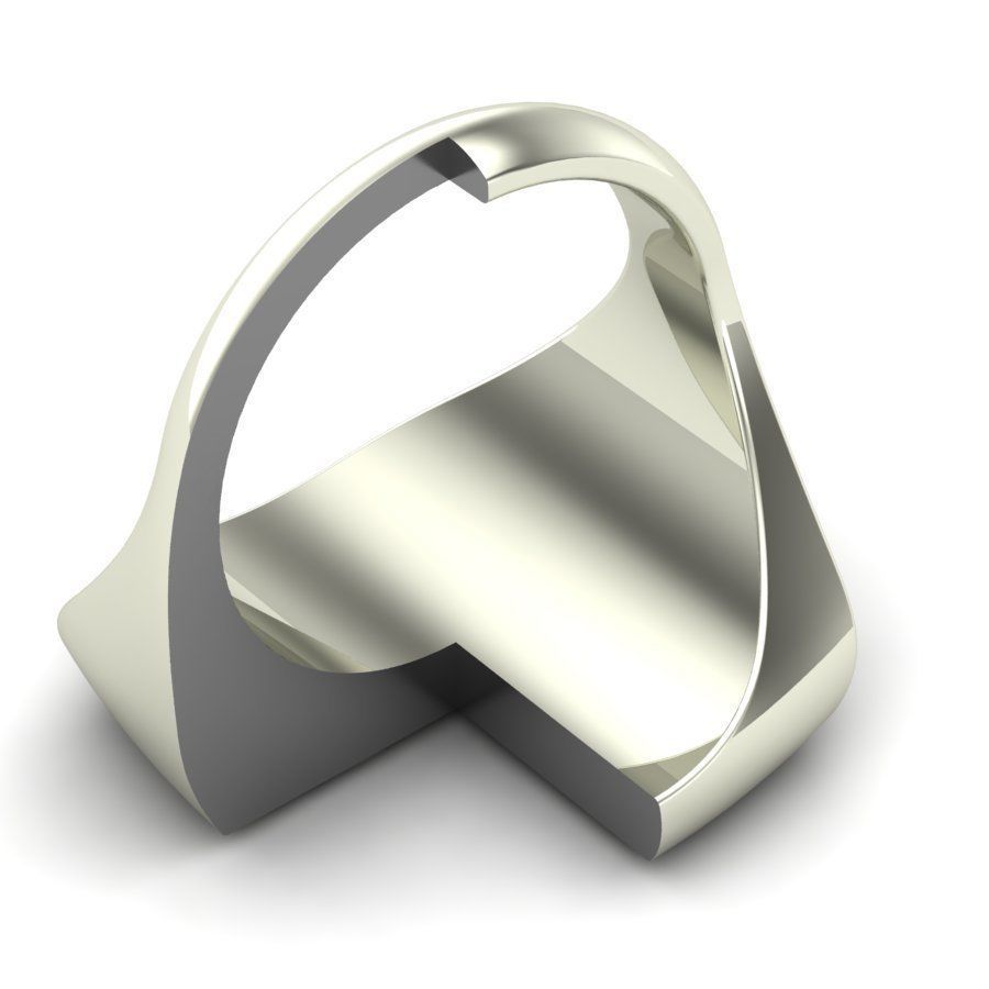 Signet rings set CUSHION top 3D print model_8