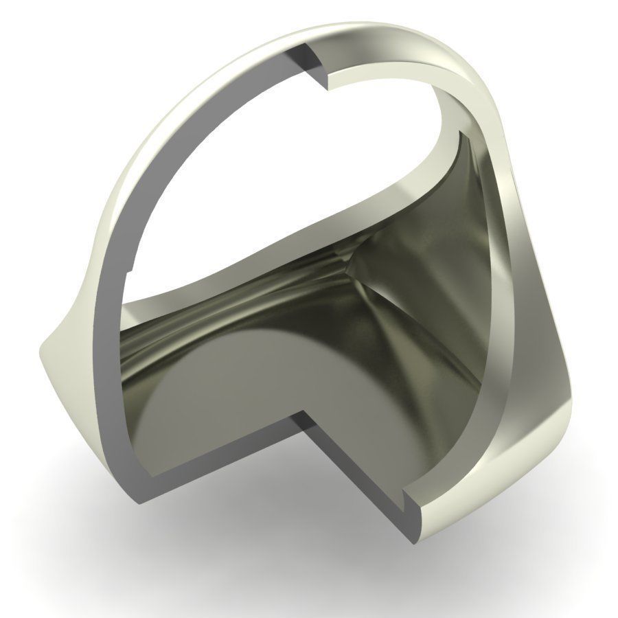 Signet rings set CUSHION top 3D print model_7