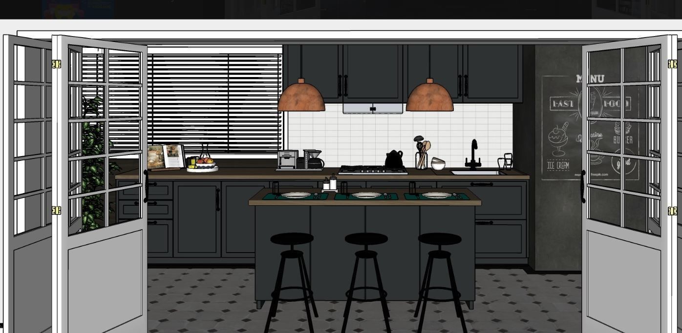Kitchen Cabinet Design 3d 3D model_3