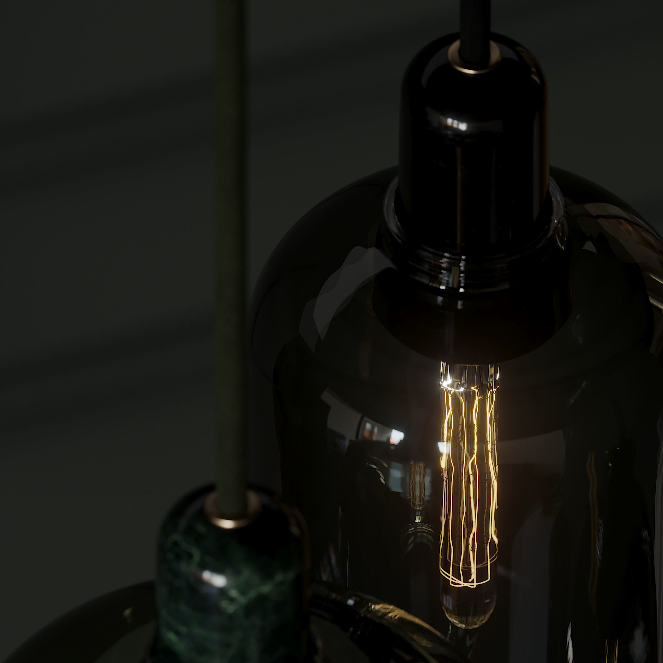 Normann Copenhagen Amp Lamp Smoke Black and Green Lamps 3D Model 3D model_1