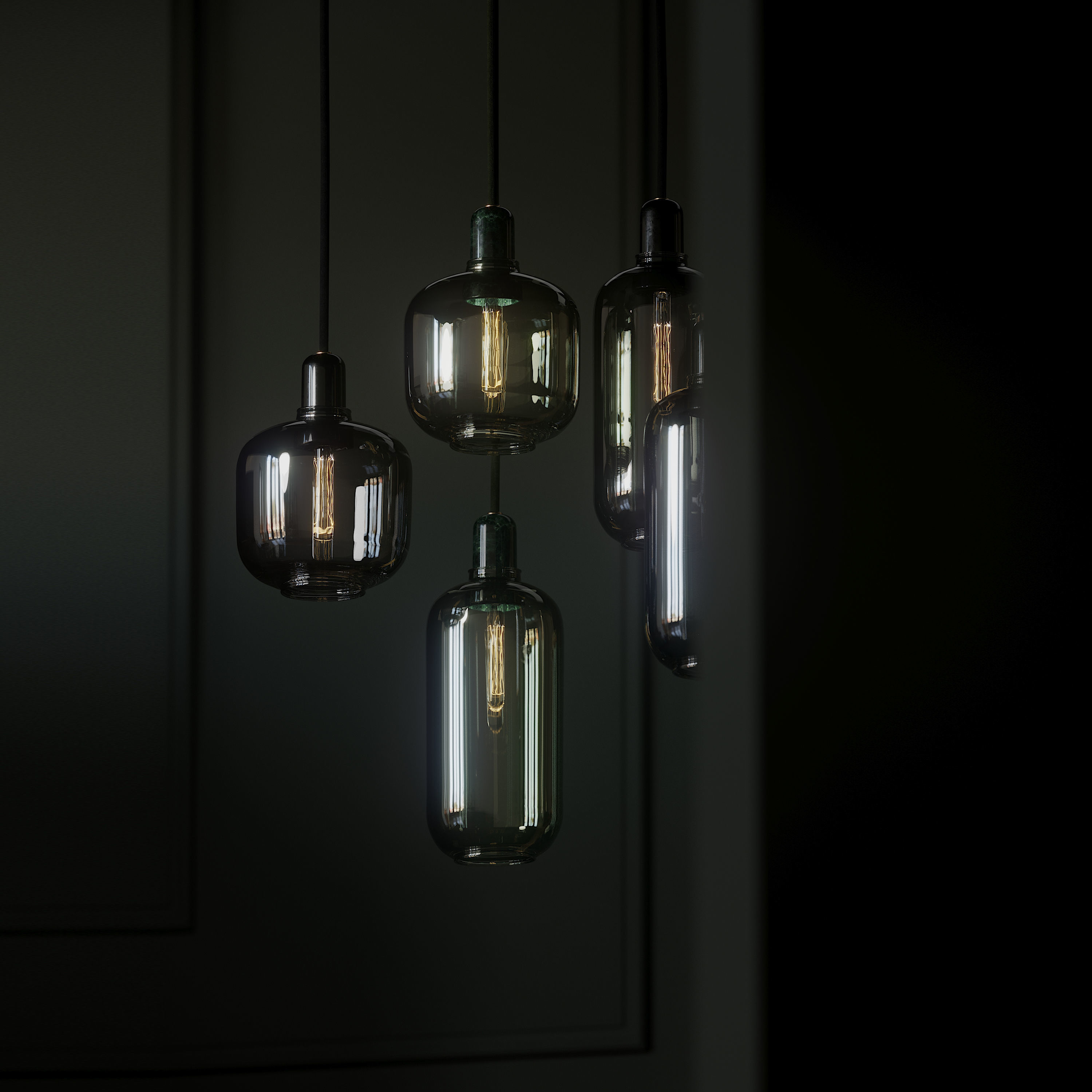 Normann Copenhagen Amp Lamp Smoke Black and Green Lamps 3D Model 3D model_2