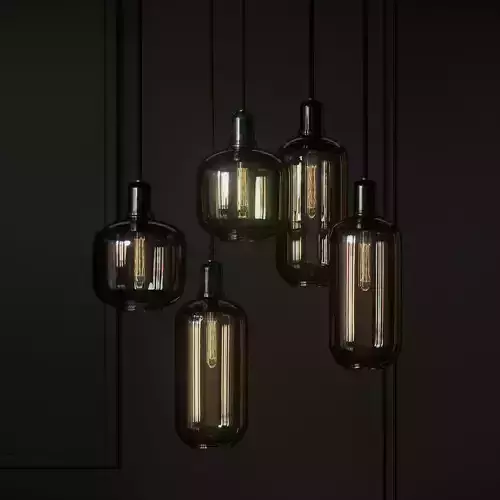 Normann Copenhagen Amp Lamp Smoke Black and Green Lamps 3D Model