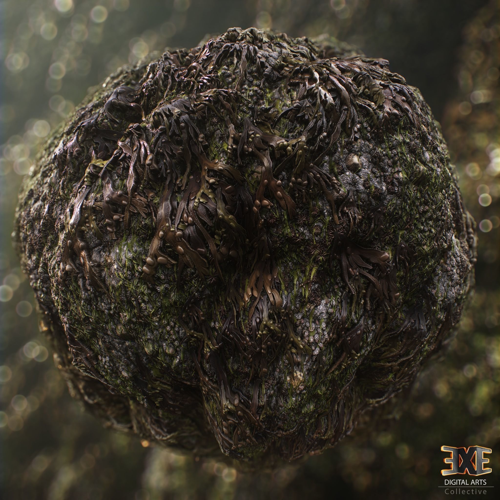 Seaweeds On Rock Tileable PBR Material Texture_1