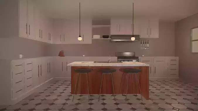 Kitchen Set cabinet 3D model