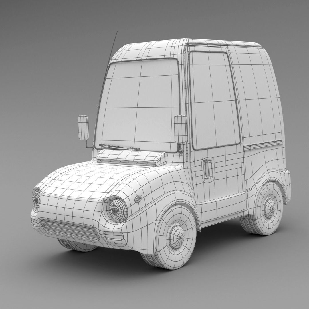 Toon Van 3D model_1