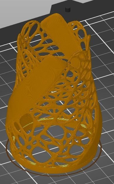 Elegant Twisty Candle Light Stand Tealight with Voronoi pattern 3D print model_7