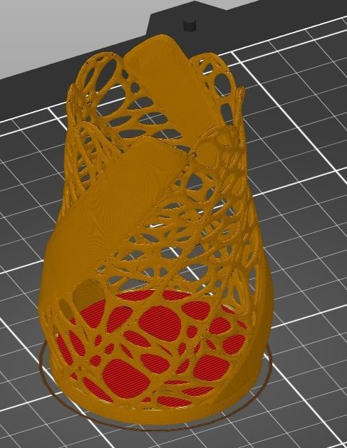 Elegant Twisty Candle Light Stand Tealight with Voronoi pattern 3D print model_6