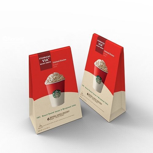 Package Model starbucks coffee packaging mockup Low-poly 3D model