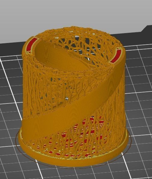 Cylindrical Twisty Candle Light Stand Tealight with Voronoi 3D print model_8