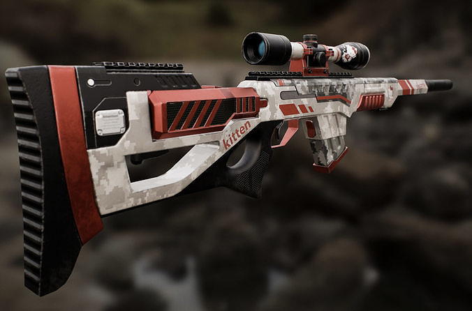 Rifle sniper Free low-poly 3D model
