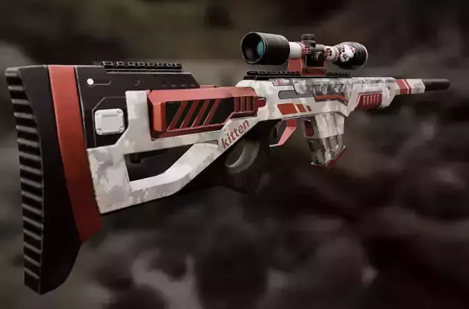 Rifle sniper Free low-poly 3D model