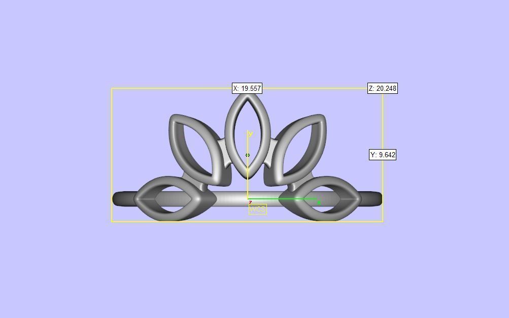 Pear Diamond Ring with Marquise Diamond Crown 3D print model_13