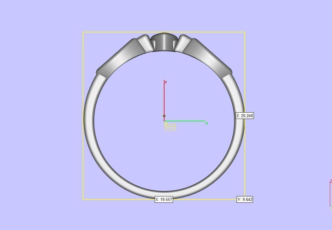 Pear Diamond Ring with Marquise Diamond Crown 3D print model_15