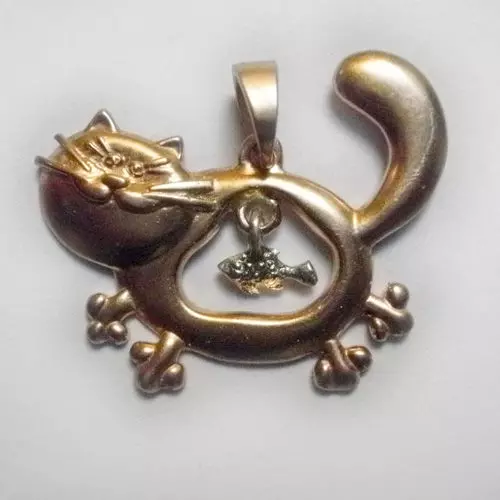 Fish and Cat pendant 3D print model_0