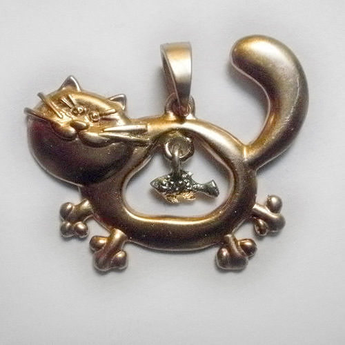 Fish and Cat pendant 3D print model
