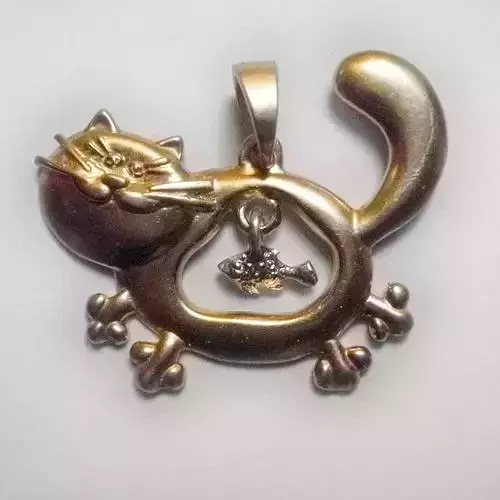 Fish and Cat pendant 3D print model