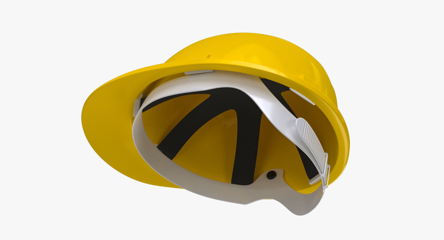 Worker Safety Helmet - Yellow Hard Hat  PBR Low-poly 3D model_8