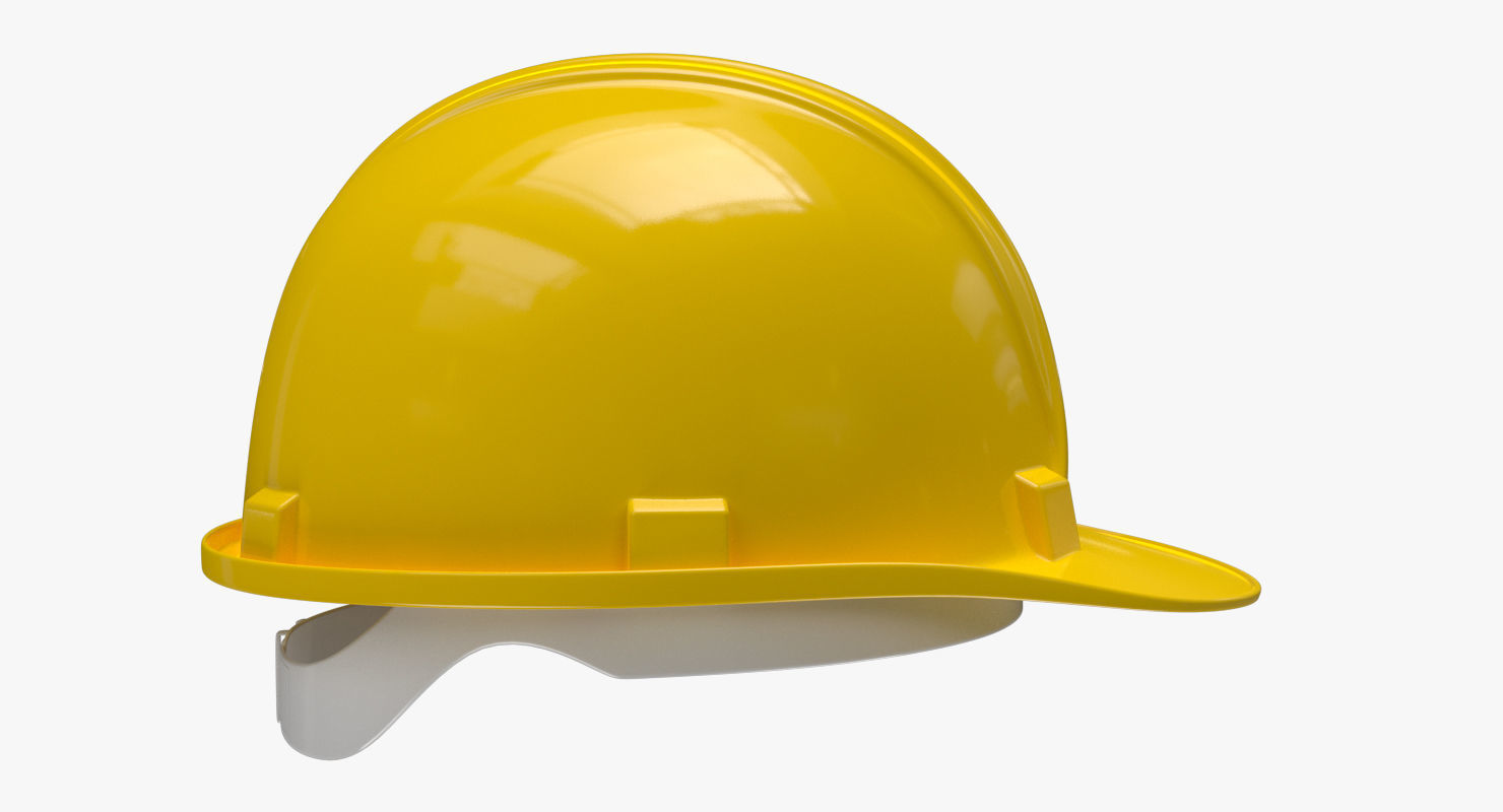 Worker Safety Helmet - Yellow Hard Hat  PBR Low-poly 3D model_1