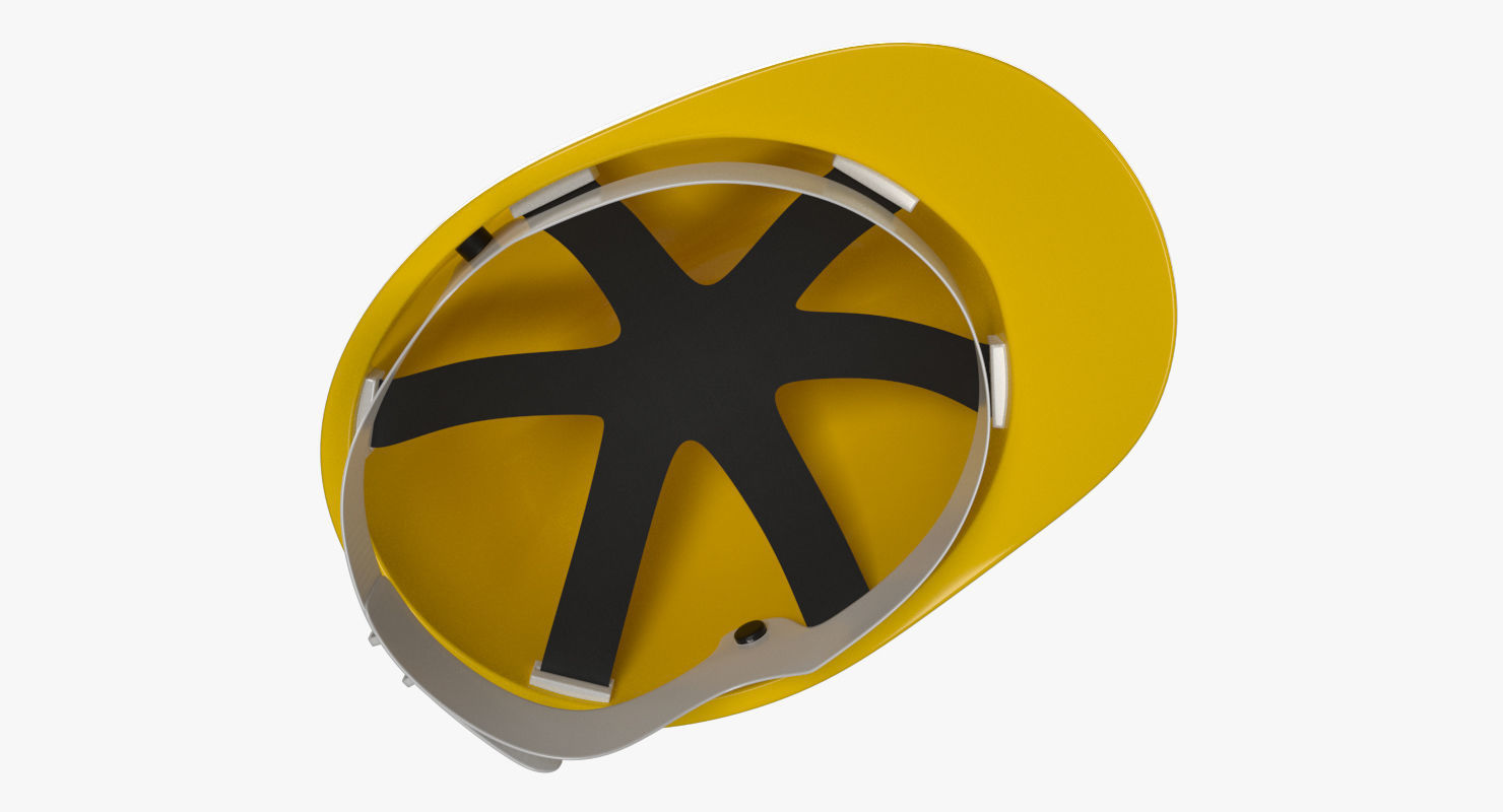 Worker Safety Helmet - Yellow Hard Hat  PBR Low-poly 3D model_6