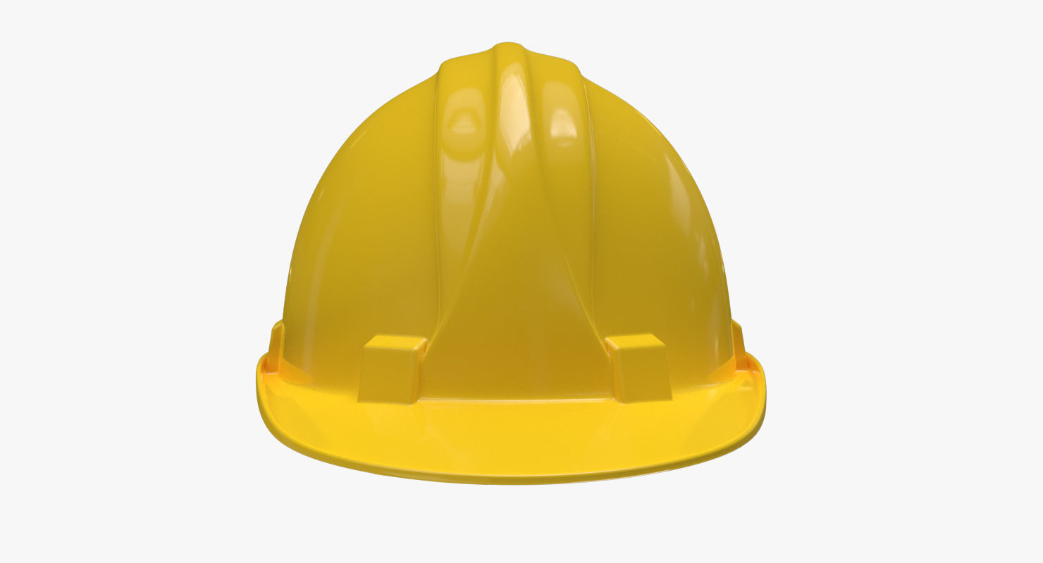 Worker Safety Helmet - Yellow Hard Hat  PBR Low-poly 3D model_2